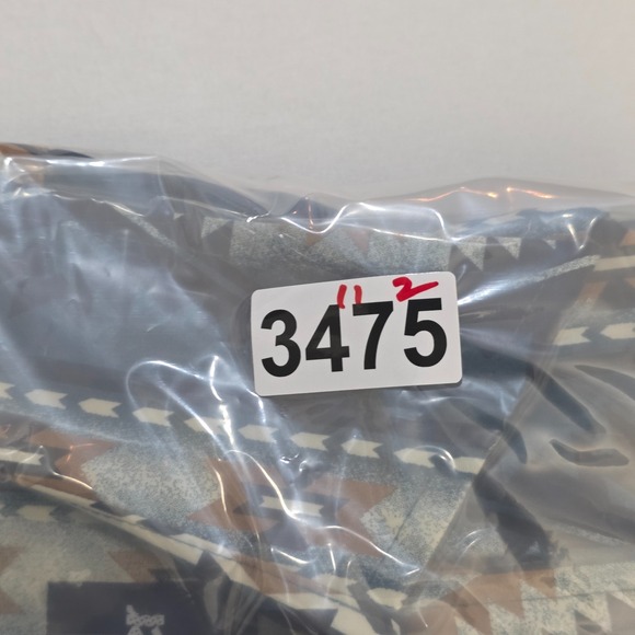 NWT Wrangler Checotah Western Shirt Medium Blue Tan Aztec Southwest Pearl Snap - Picture 15 of 15